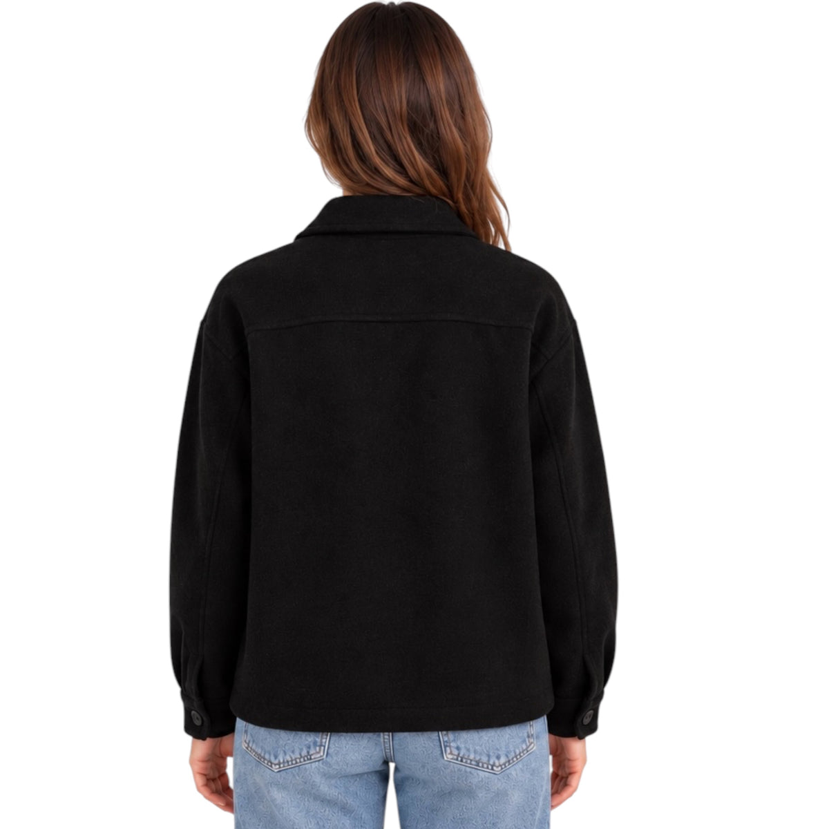 Black Long Sleeve Jacket W/ Flap Pockets