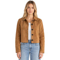 Camel Collared Jacket With Front Buttons