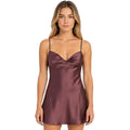 Dark Cherry Sweetheart Neck Satin Mini Dress