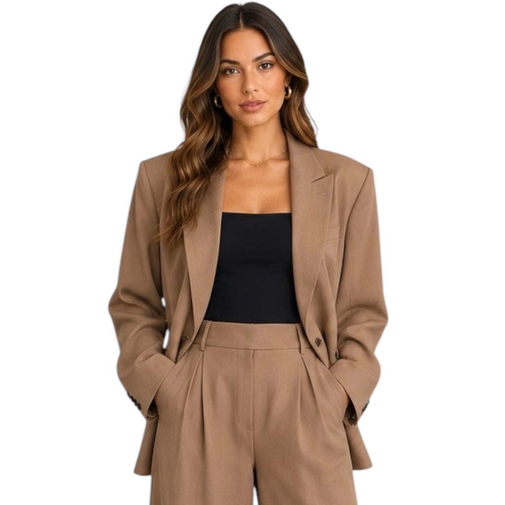 Mocha Brown Tailored Essential Blazer