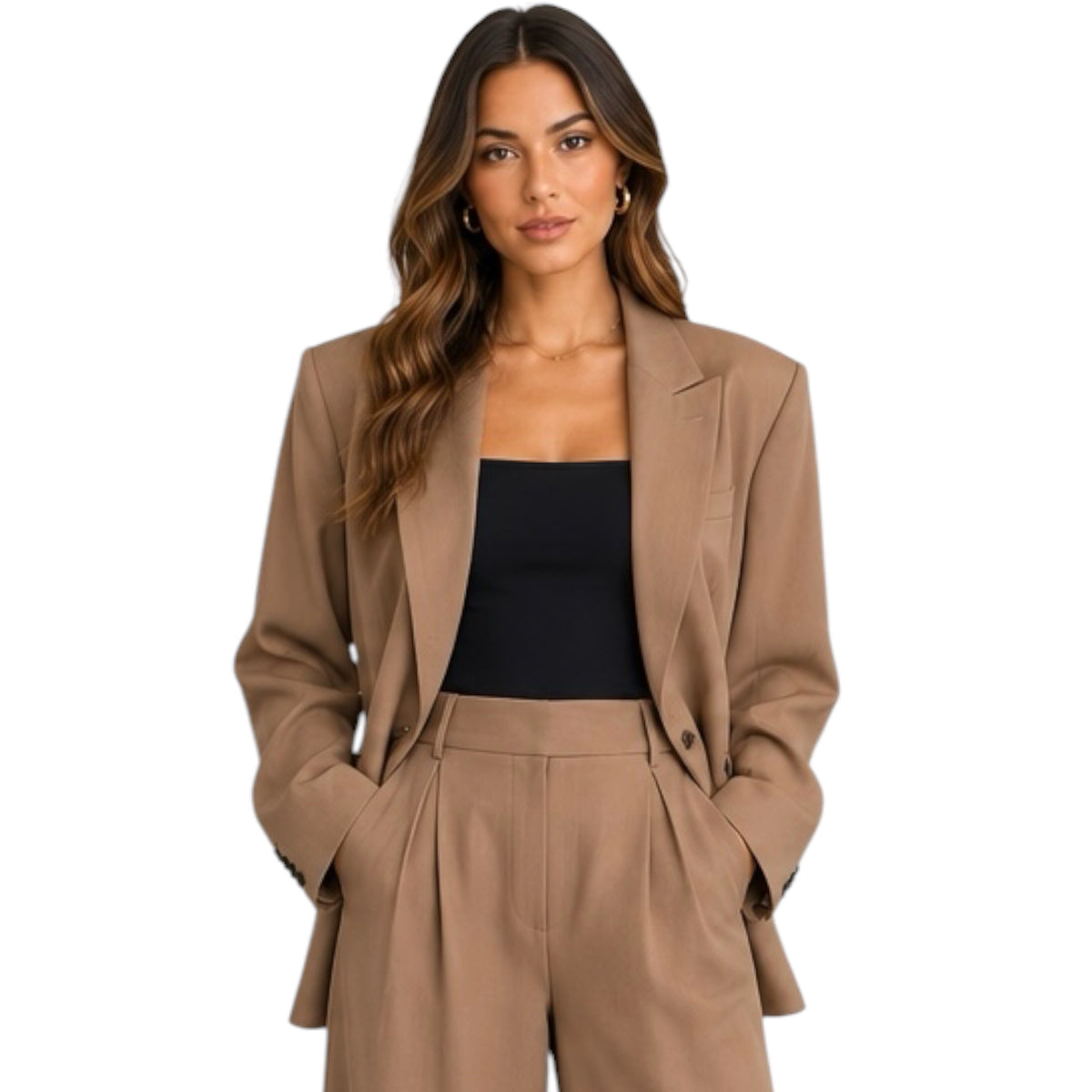 Mocha Brown Tailored Essential Blazer