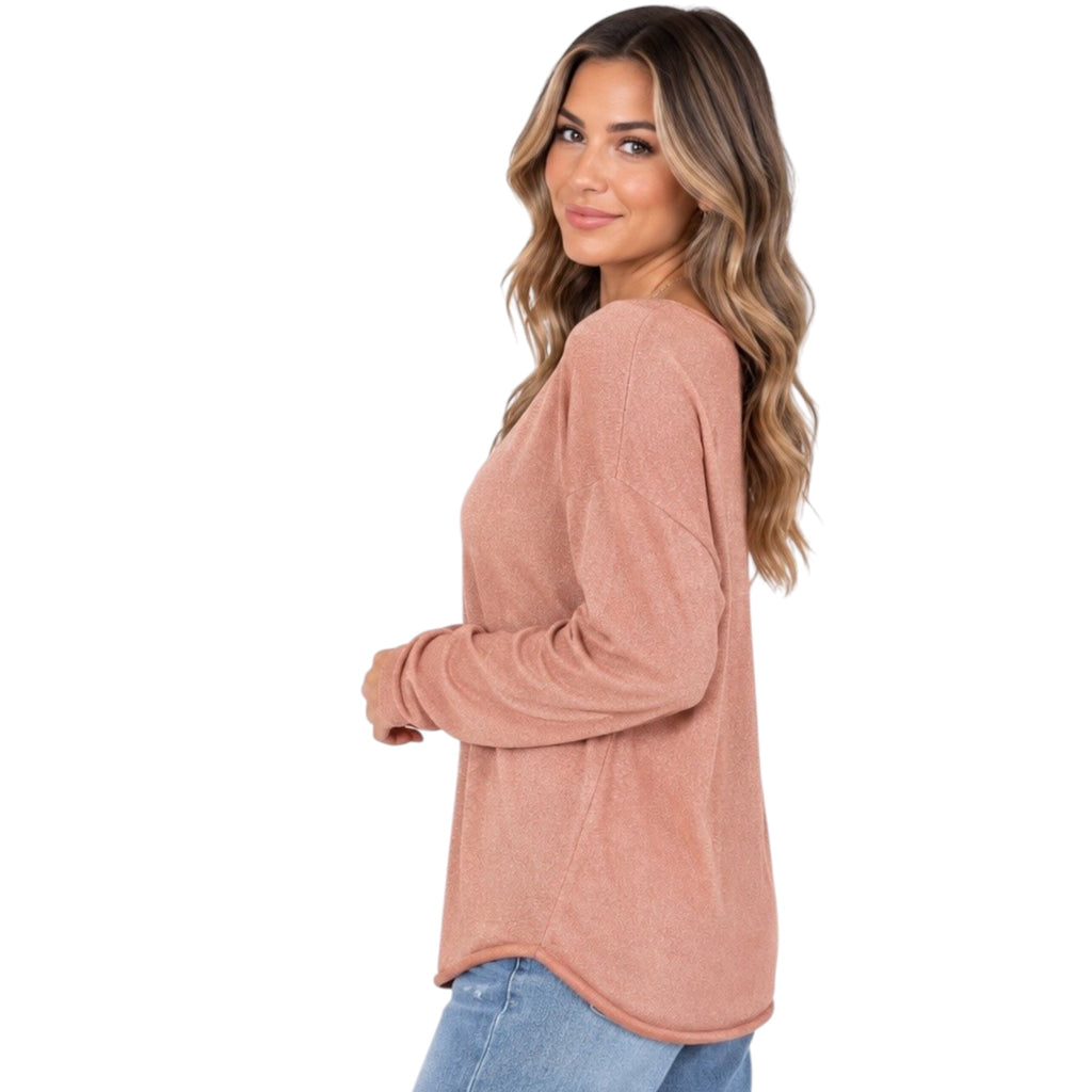 Blush Boat Neck Lurex Sweater