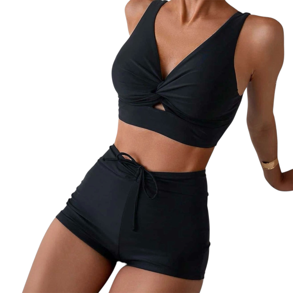 Black Sexy Boyshort Swimsuit