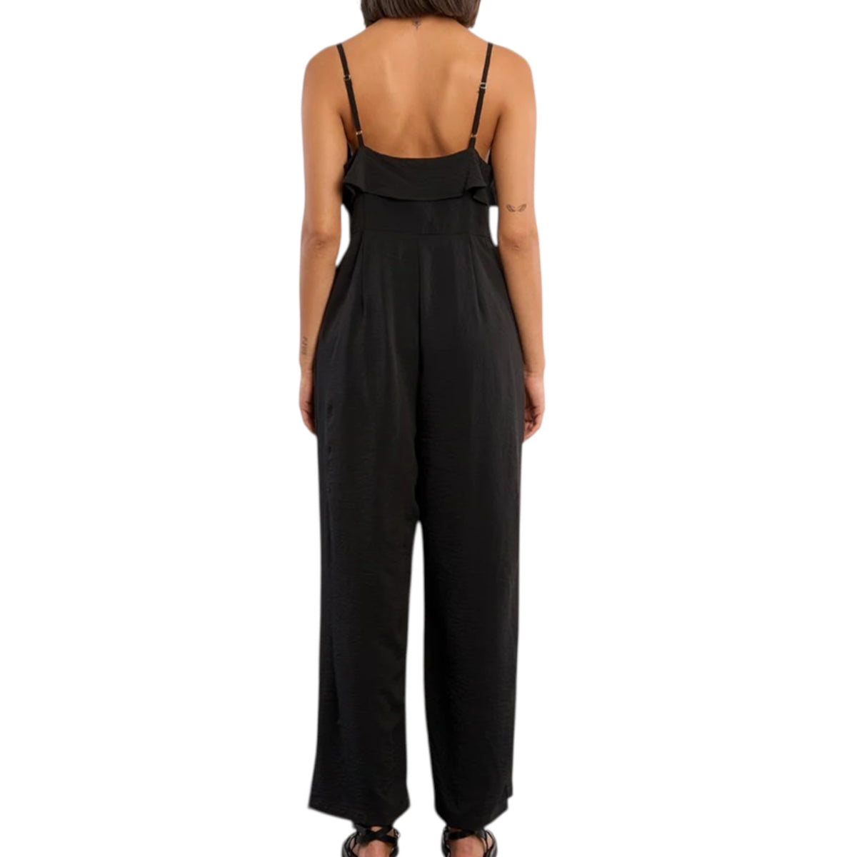Black Ruffled Jumpsuit S