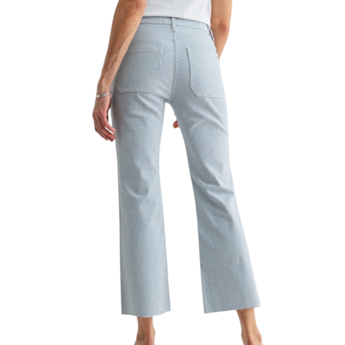 MICA High Rise Bootcut Raw Hem Stripe Jeans MDP-B3900M