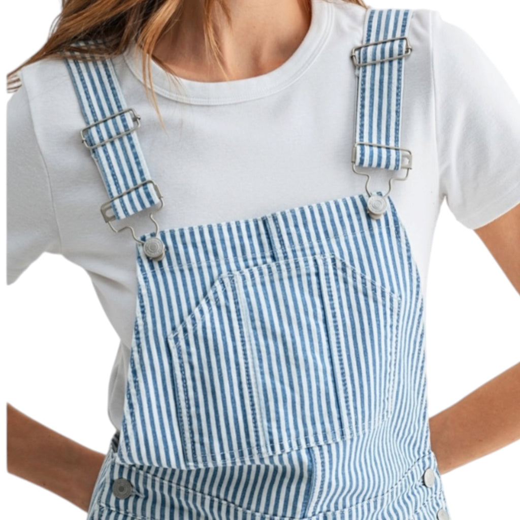 MICA MDP-V3913 Stripe Bib Overall Shorts