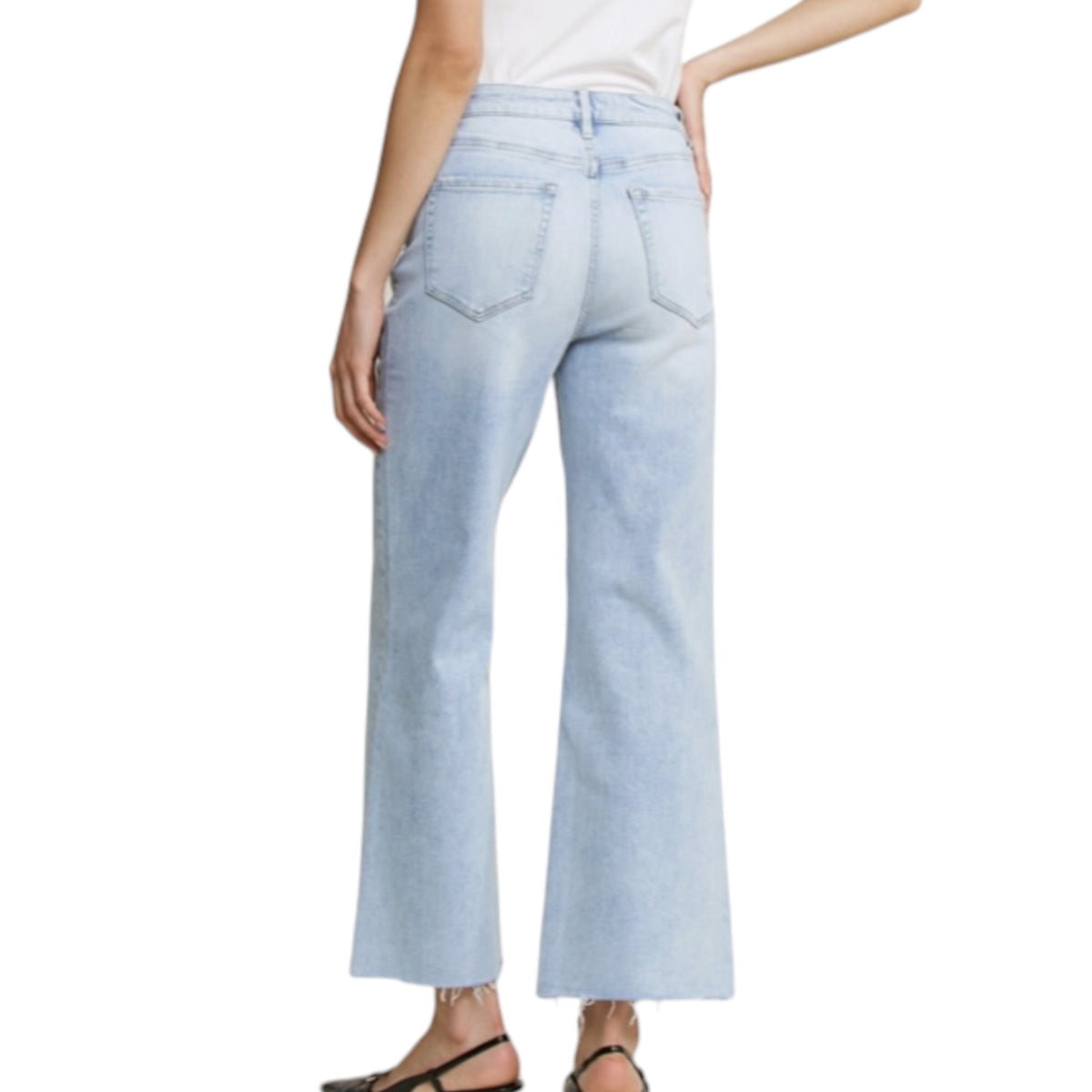 MICA MDP-W3449 Super High Rise Wide Leg Raw Hem