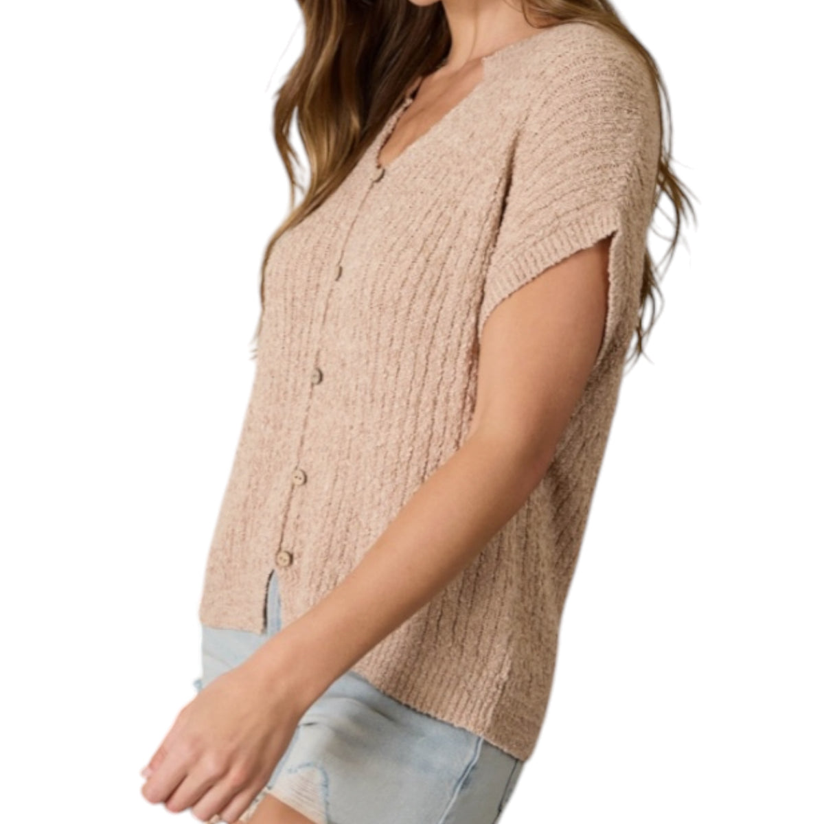 Khaki Button Down Sweater