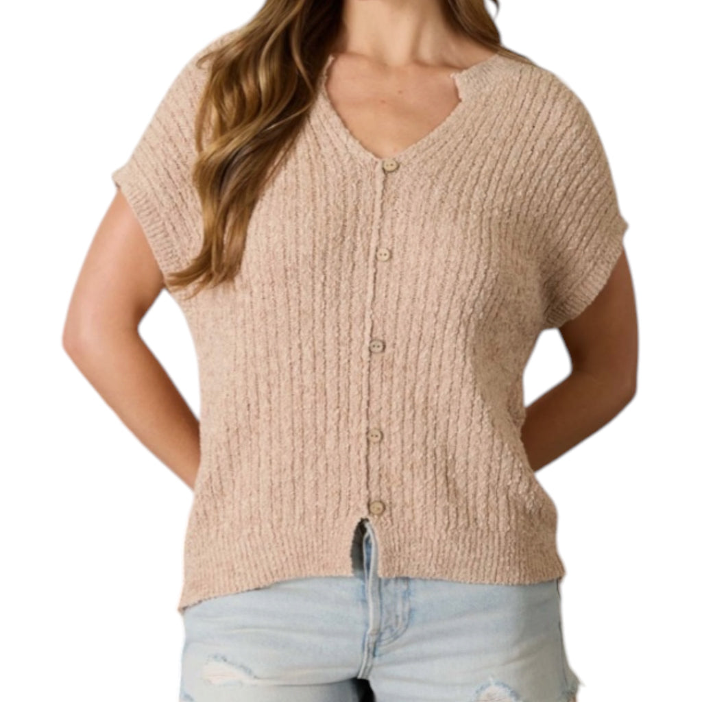 Khaki Button Down Sweater