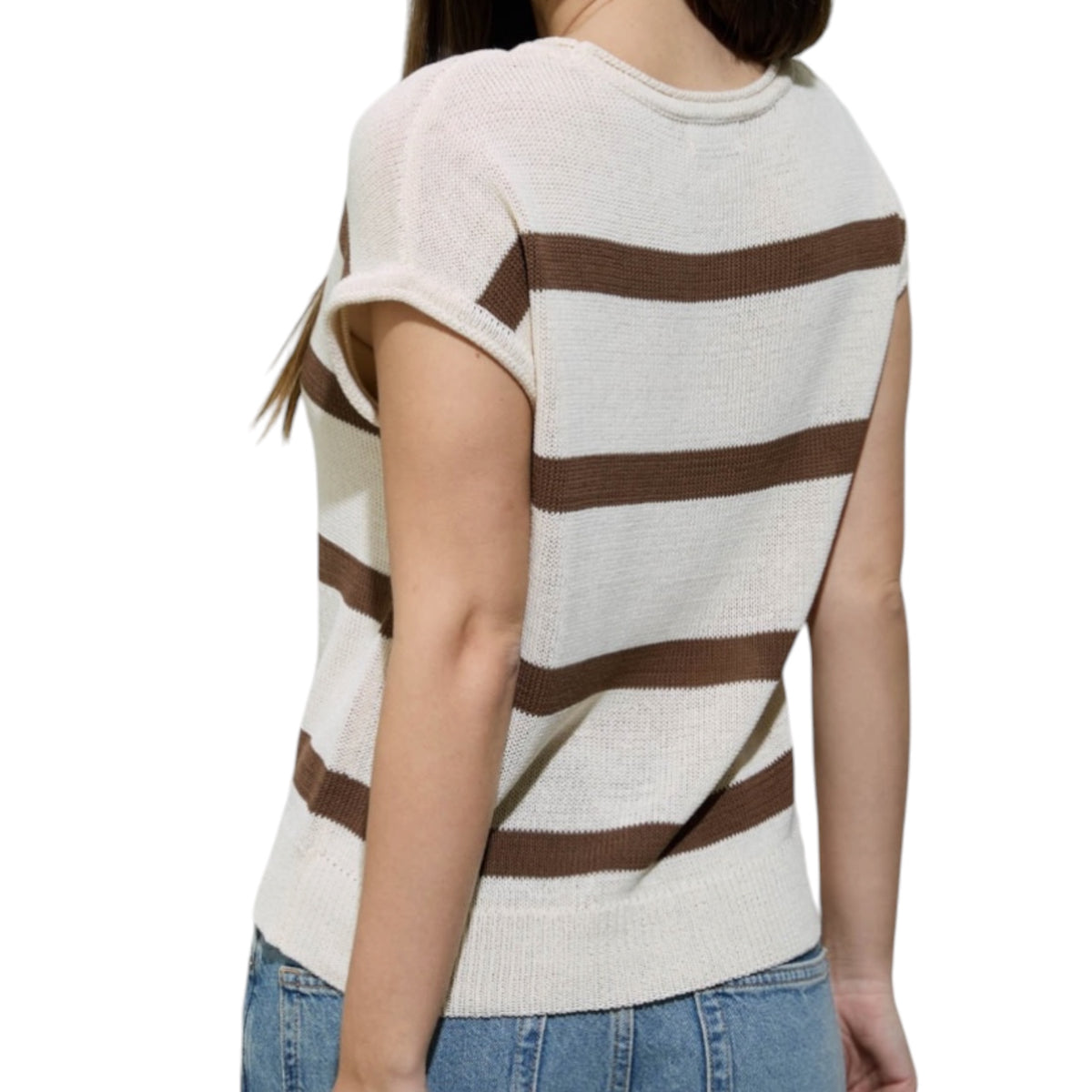 Oatmeal Stripe Sweater Top