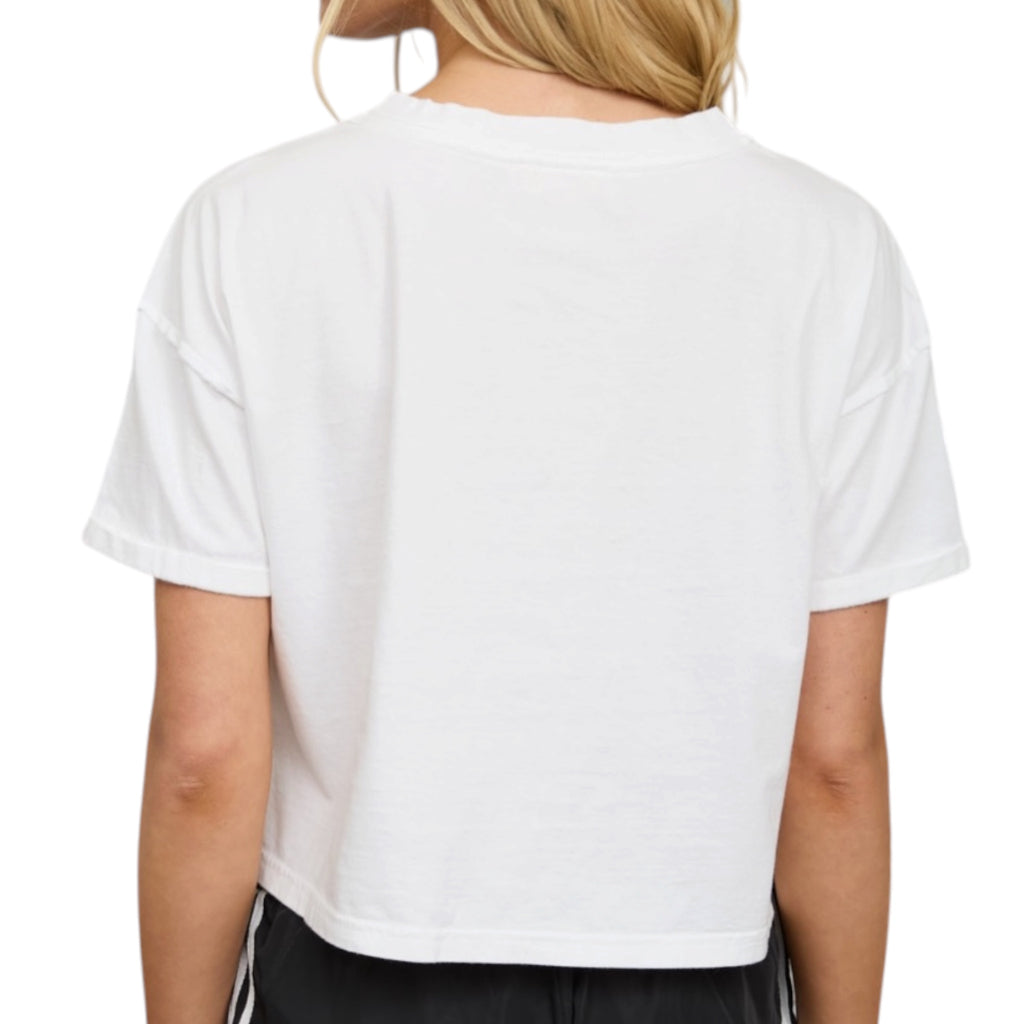 White V-Neck Boxy Knit Top