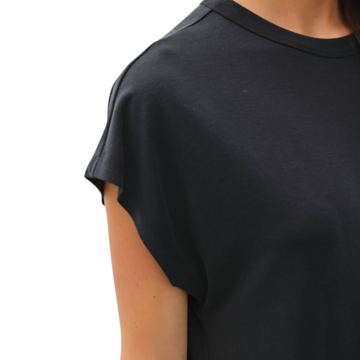 Black Everyday Essential Cap Sleeve Midi Dress