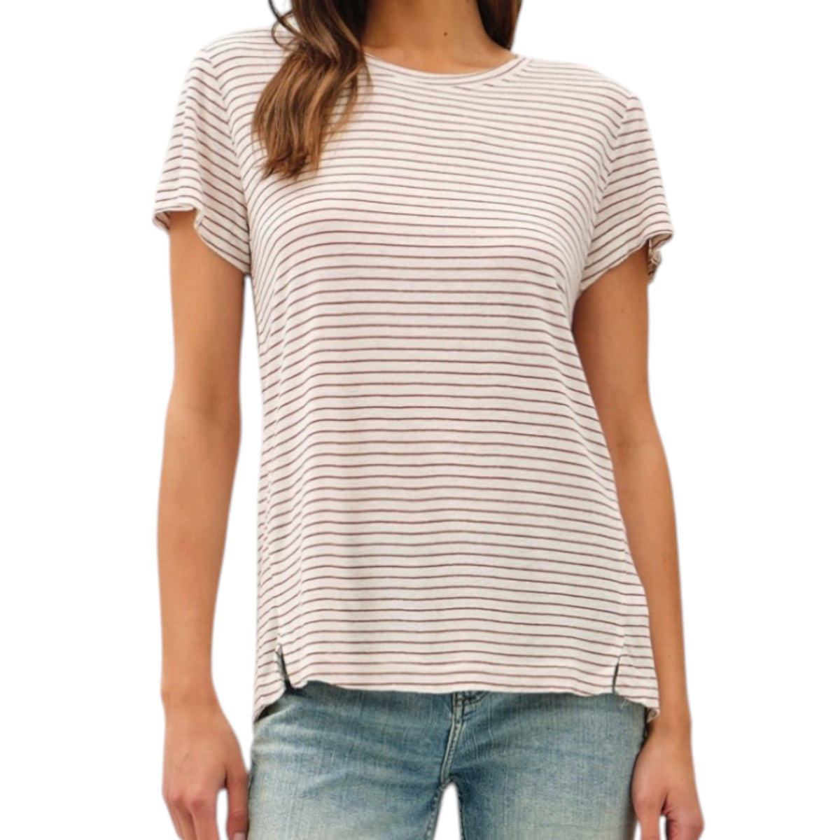 Cherry Striped Relaxed Tee