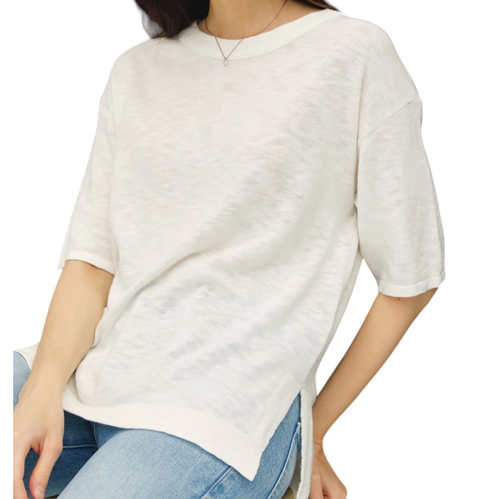 Off White S/S Slub Sweater Top