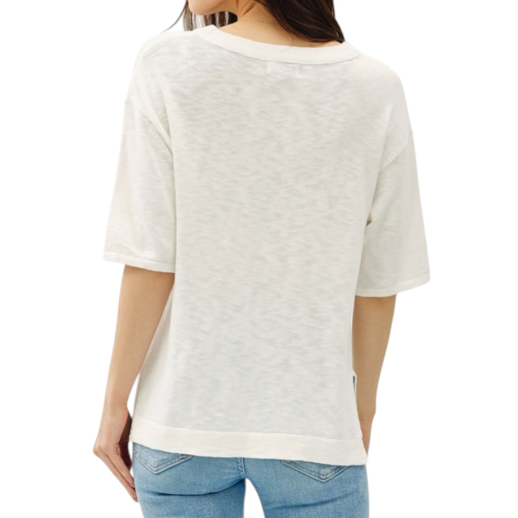 Off White S/S Slub Sweater Top
