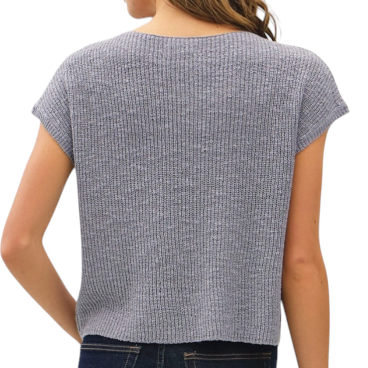Slate Blue Knit Dolman Top