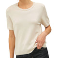 Natural Short Sleeve Sweater Top