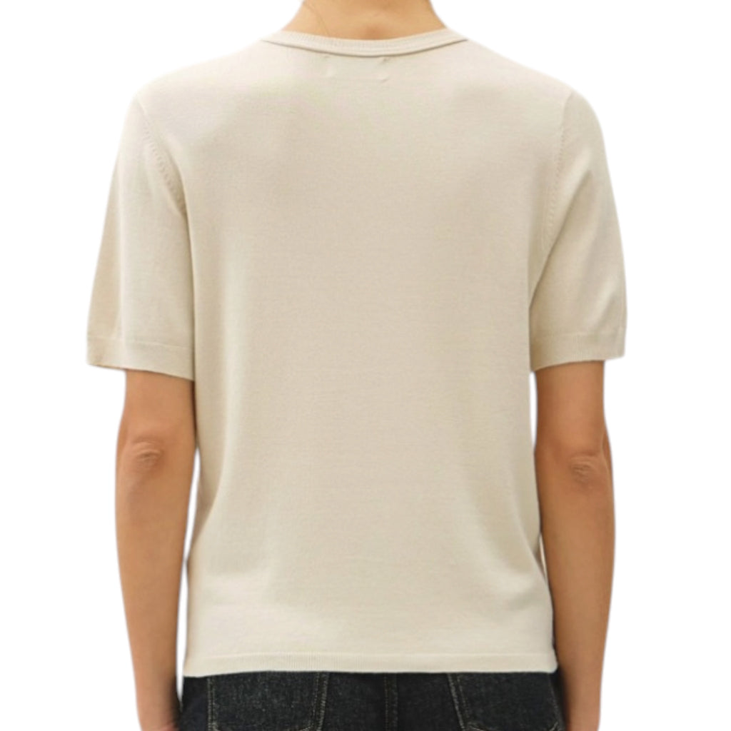 Natural Short Sleeve Sweater Top