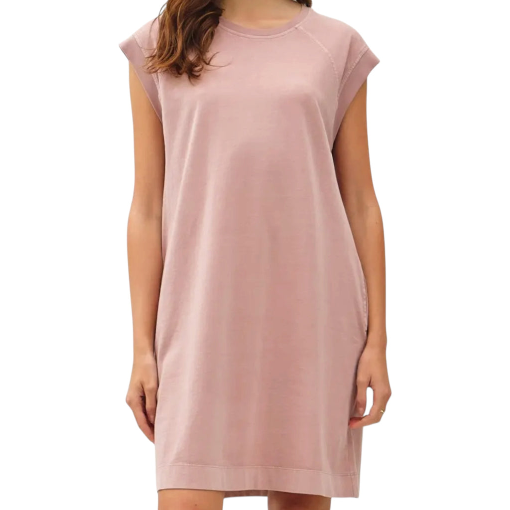 Dusty Pink Cap Sleeve T-Shirt Dress
