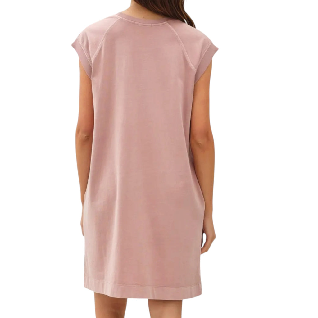 Dusty Pink Cap Sleeve T-Shirt Dress