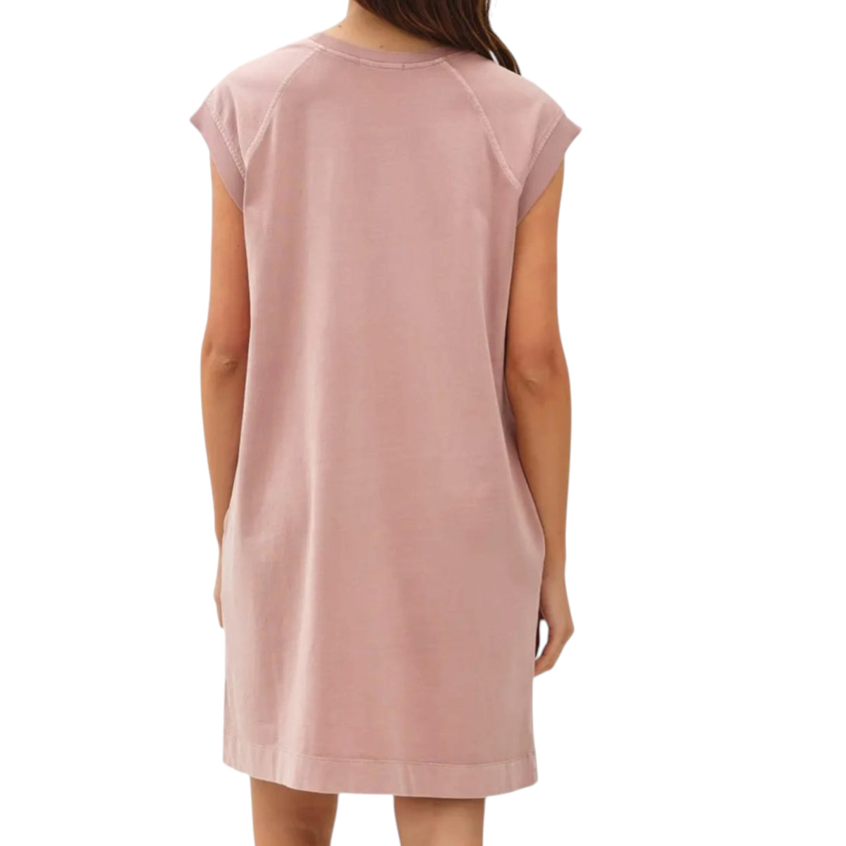 Dusty Pink Cap Sleeve T-Shirt Dress