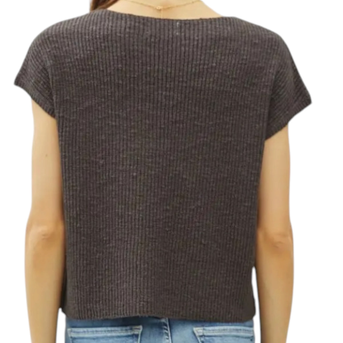 Dark Charcoal Knit Dolman Top