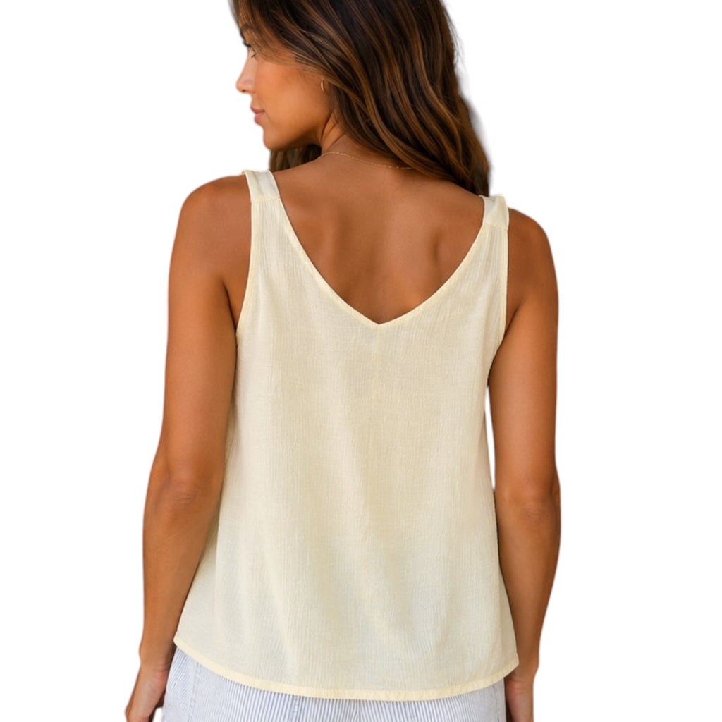Butter Flowy Ruffled Tank