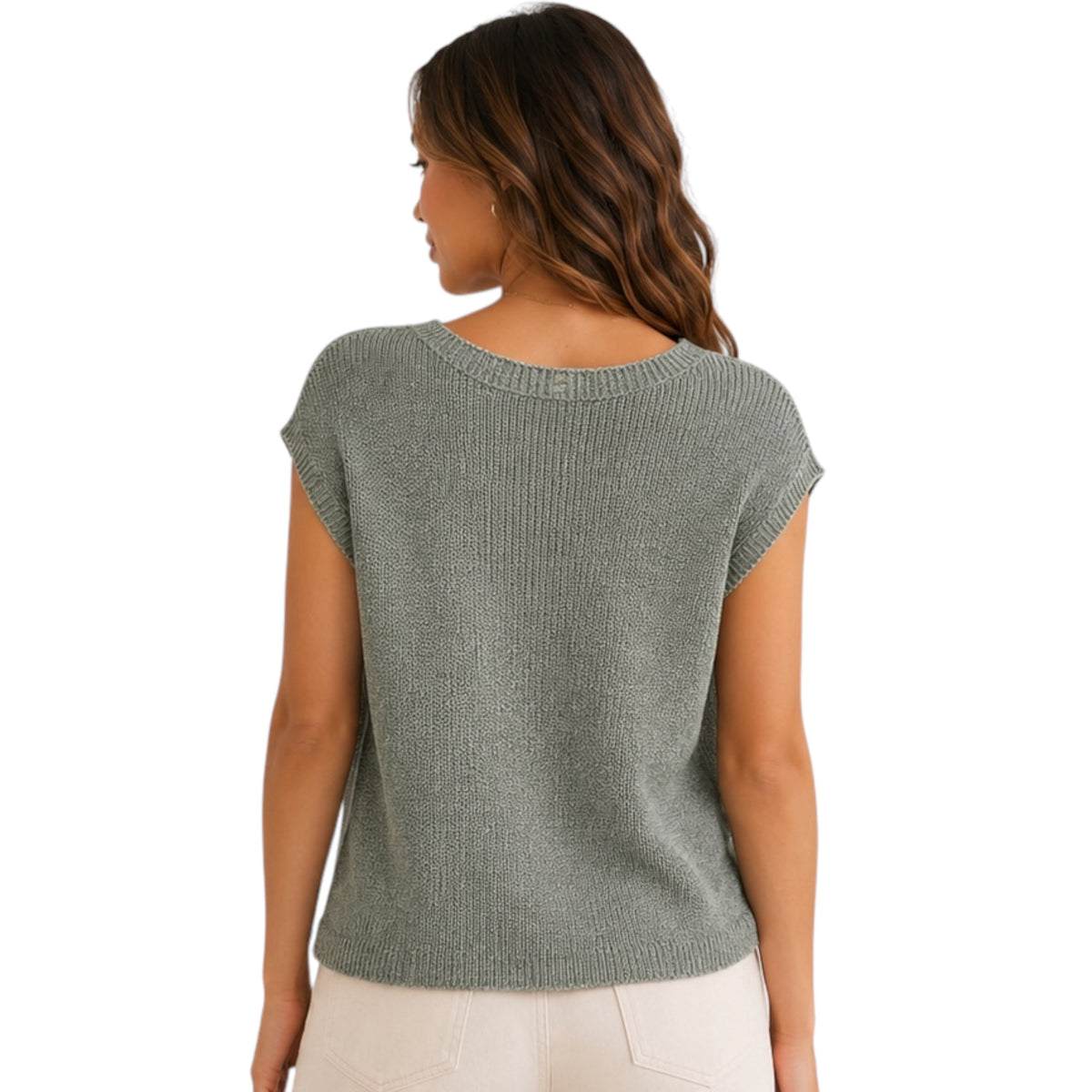 Olive Knit Dolman Top