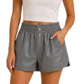 Charcoal Ruffled High Waist Shorts