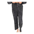 Black Mineral Washed Casual Wide Leg Pants