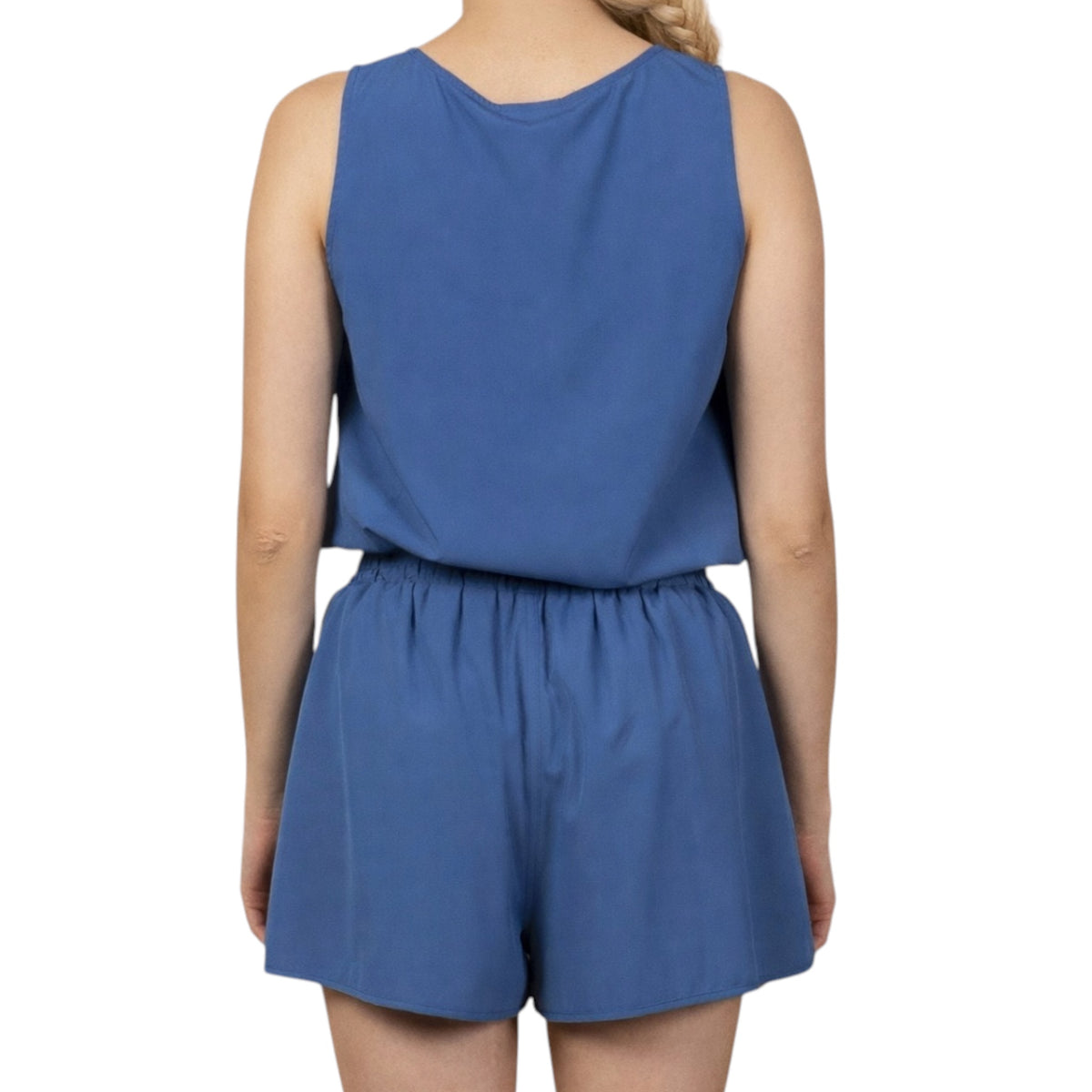 Denim Button Down Activewear Romper