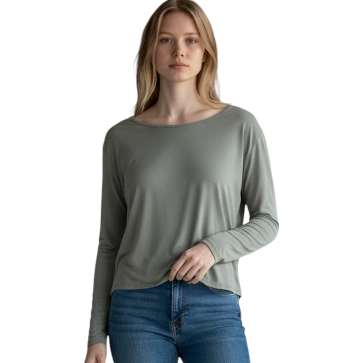 Sage POL L/S Tee MS