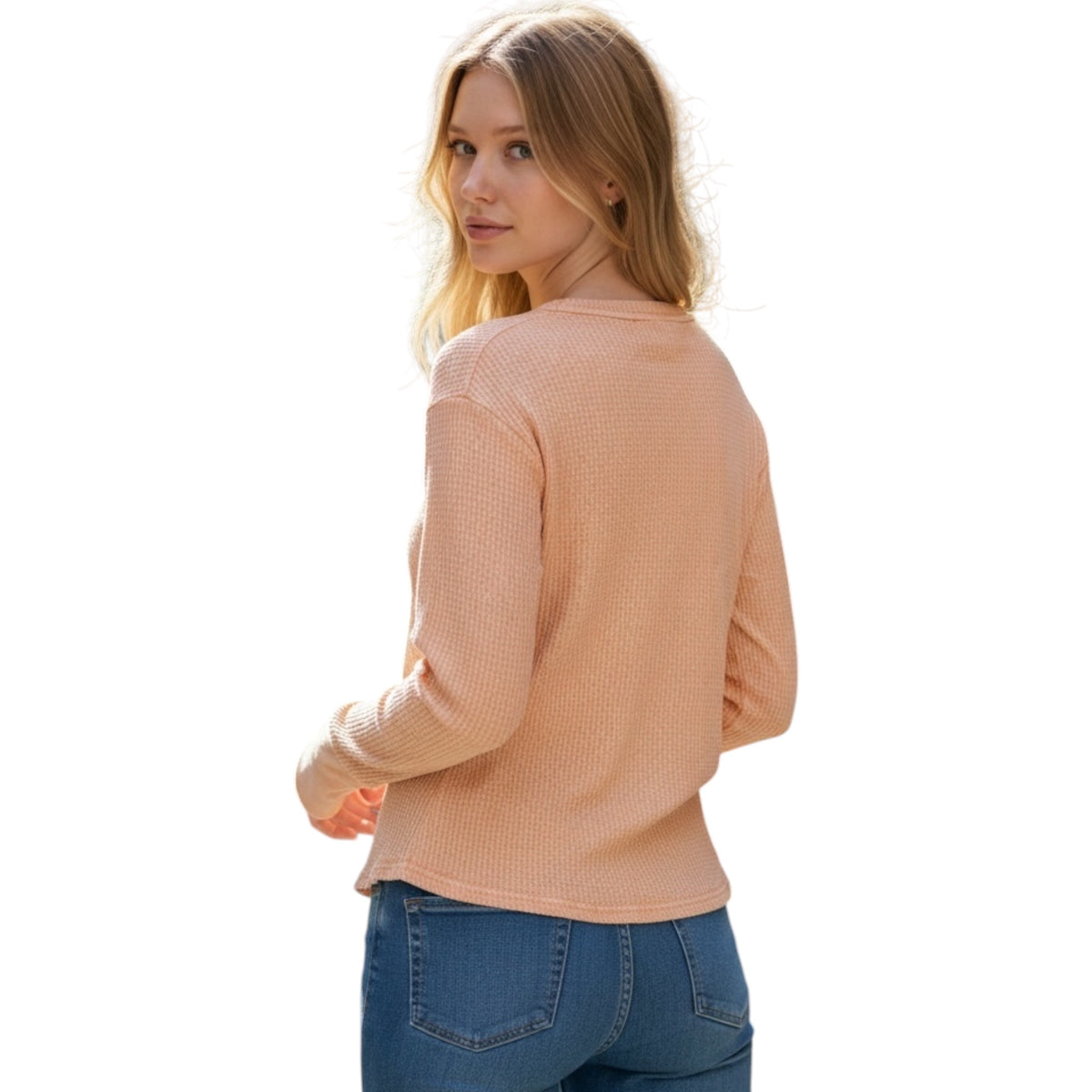 Yellow Waffle Washed out Casual Top