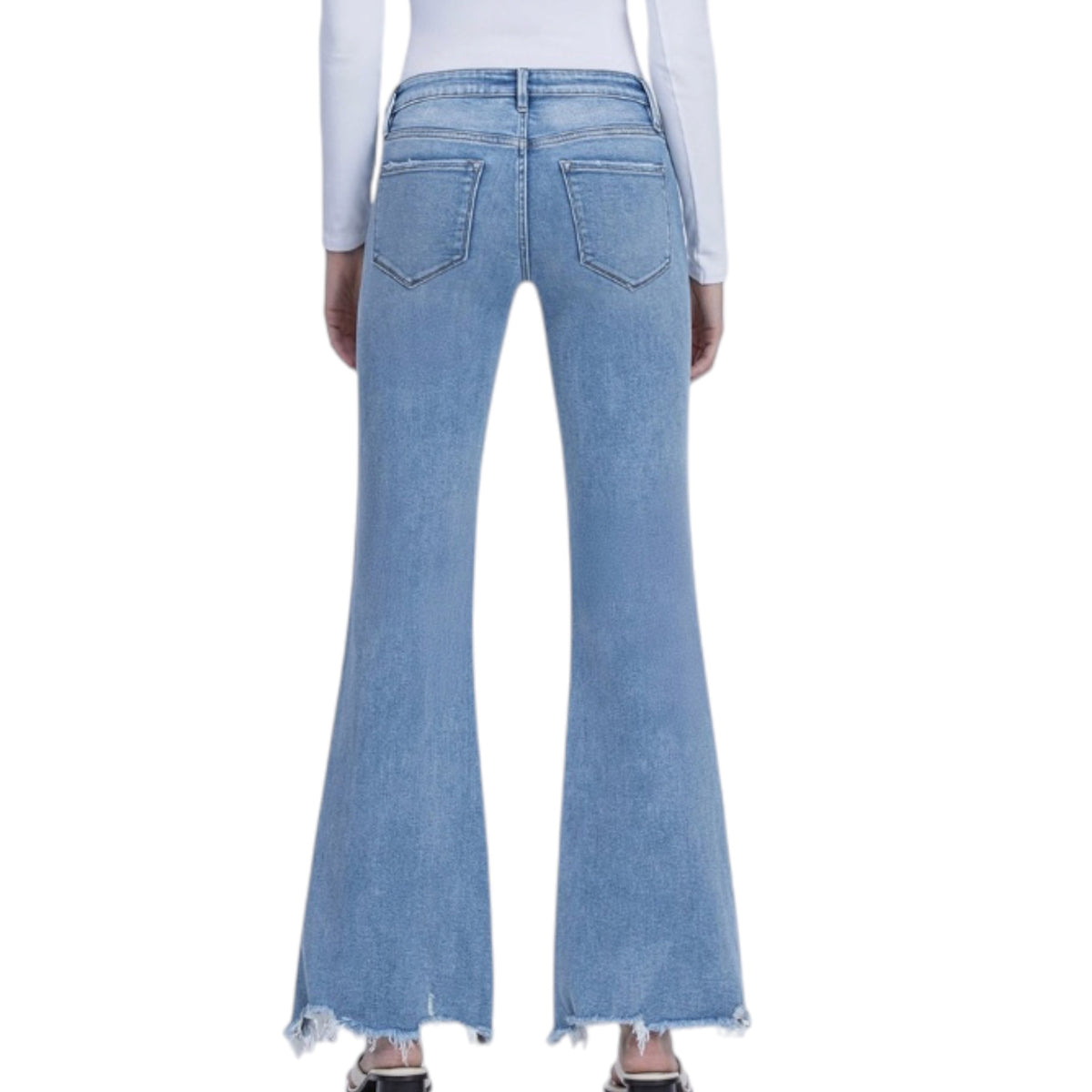 Vervet Distressed Hem Flare T7409