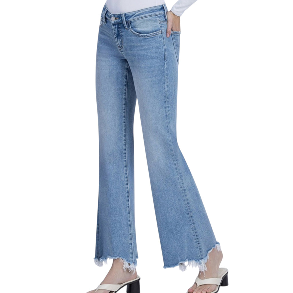 Vervet Distressed Hem Flare T7409