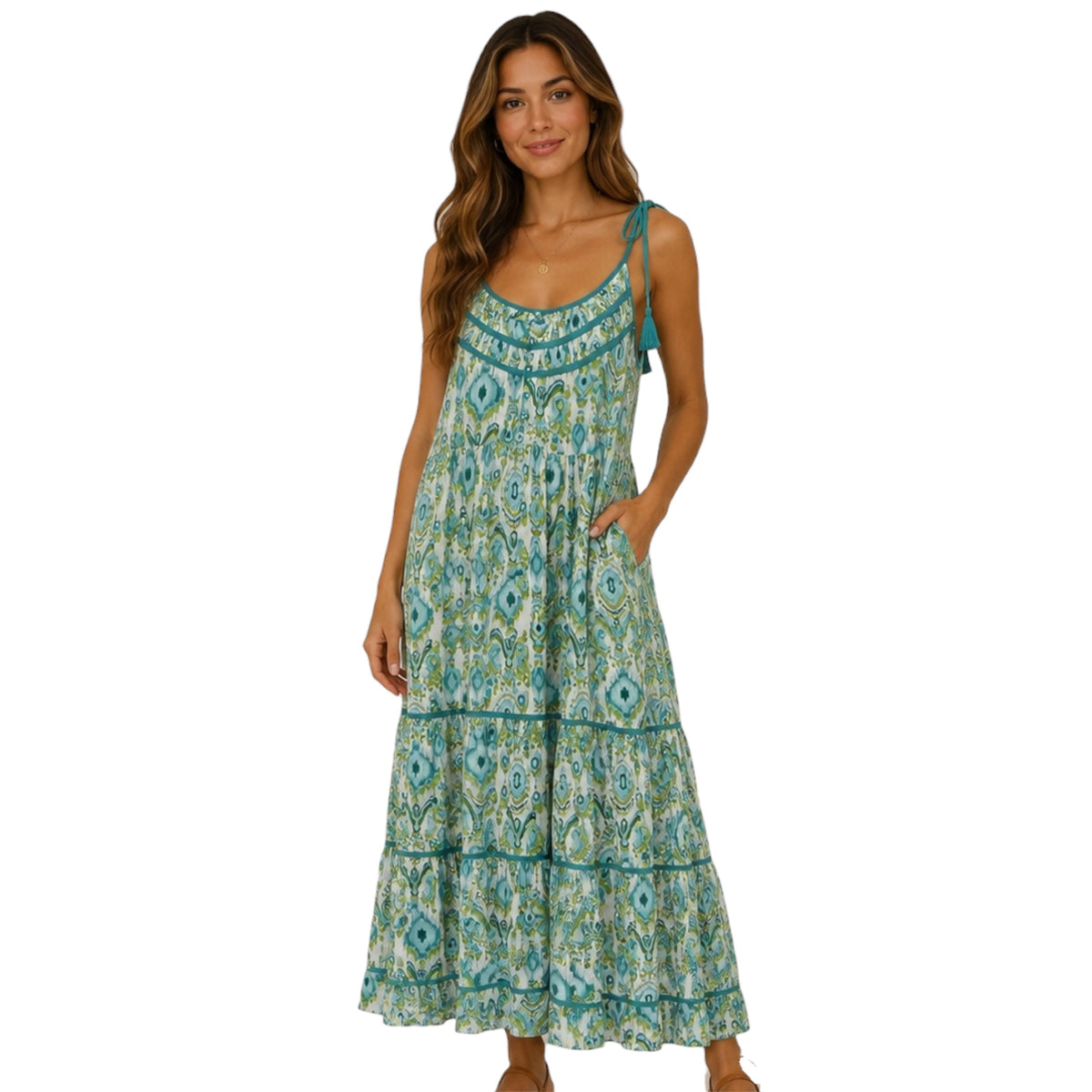 Mix Print Maxi Dress