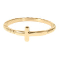18K Gold Stainless Steel Beaded Cross Ring