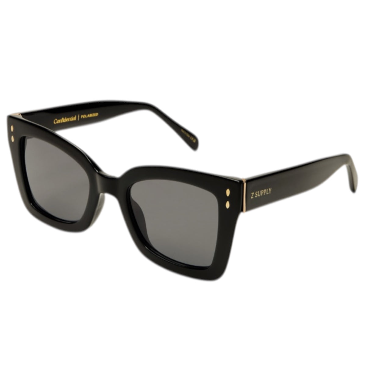 Z Supply Confidential Polished Black-Grey Polarized Sunglasses