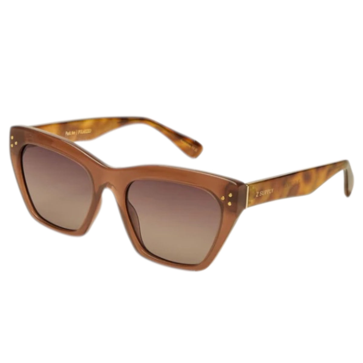 Z Supply Park Ave Taupe Tort-Gradient Polarized Sunglasses