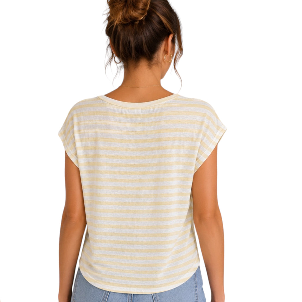 Butter Striped Cap Sleeve Top