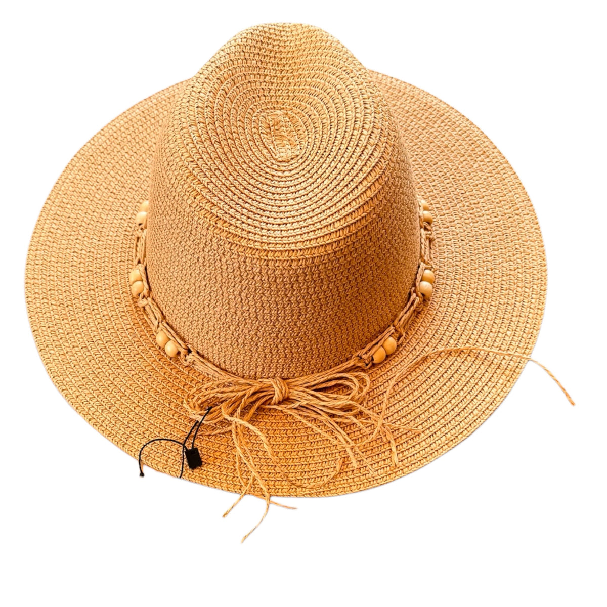 Dark Straw Beaded Hat Dark Straw