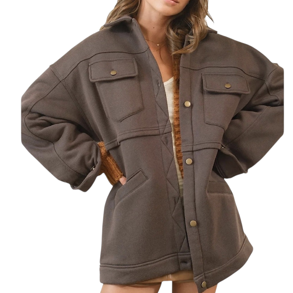 Fleece French Terry Charcoal Jacket
