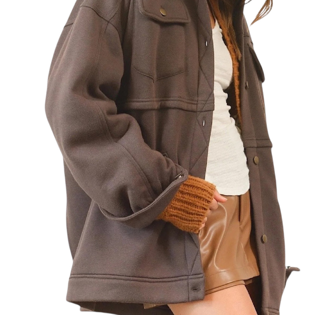 Fleece French Terry Charcoal Jacket