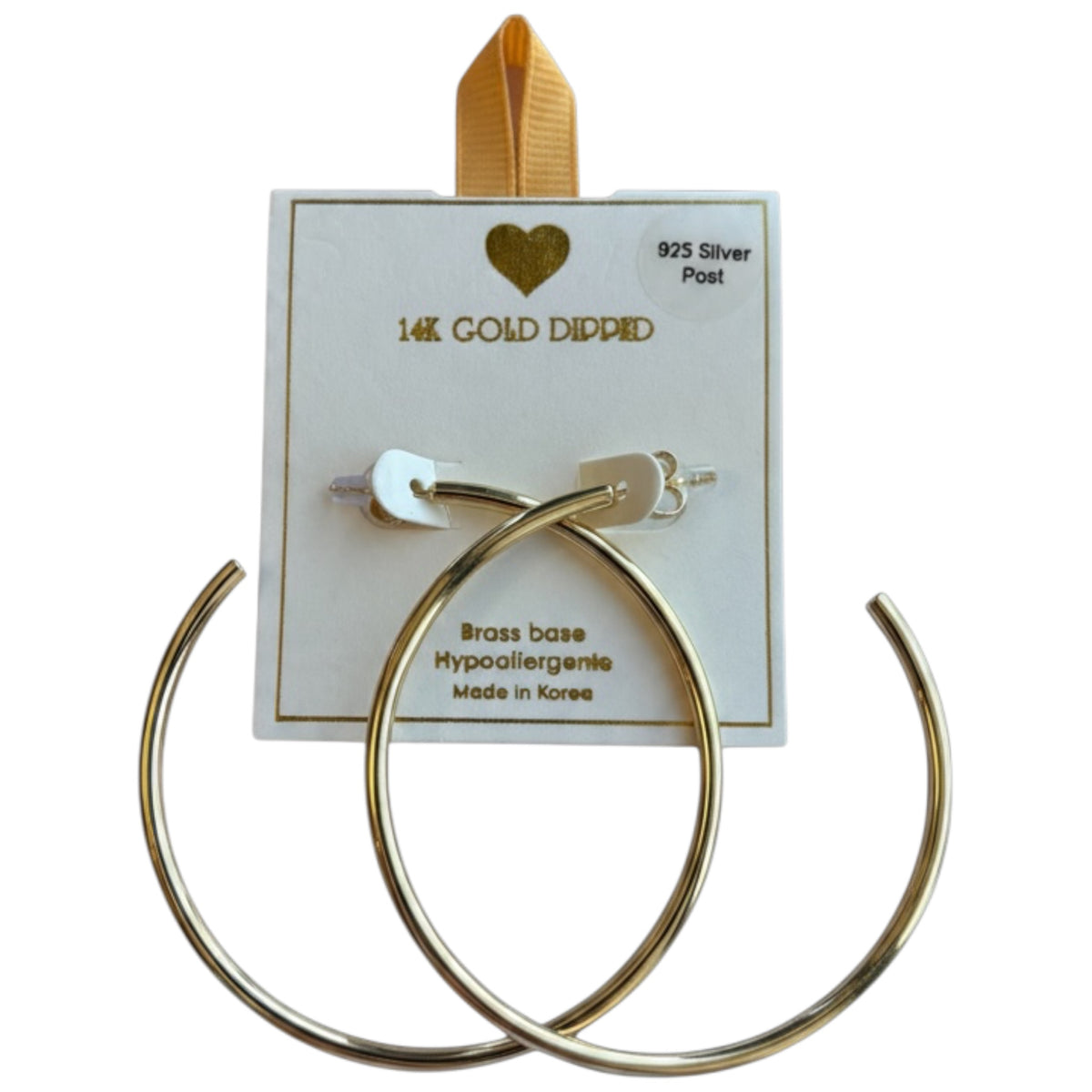 Yellow Ribbon 14K Dipped XL Hoop Earrings