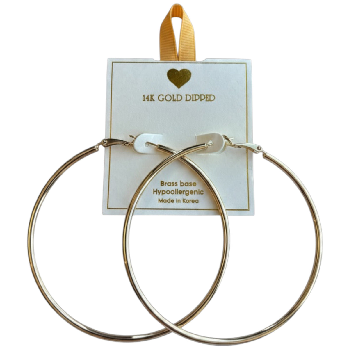 Yellow Ribbon 14K Dipped XL Hoop Earrings