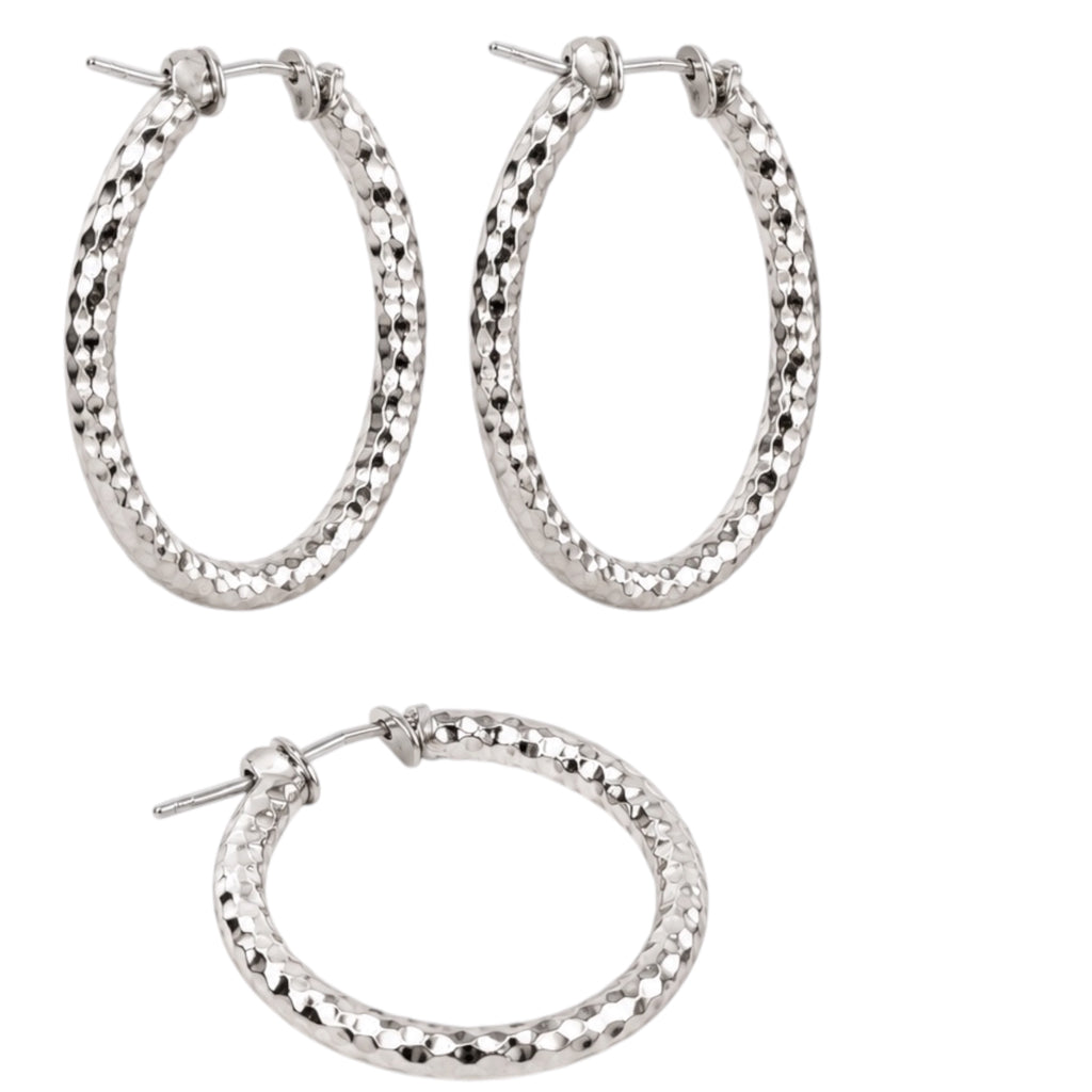 Yellow Ribbon Gold Dipped Hammered Finish Hoops