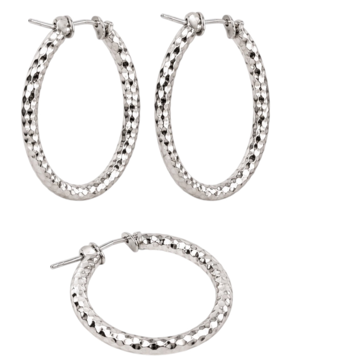 Yellow Ribbon Gold Dipped Hammered Finish Hoops