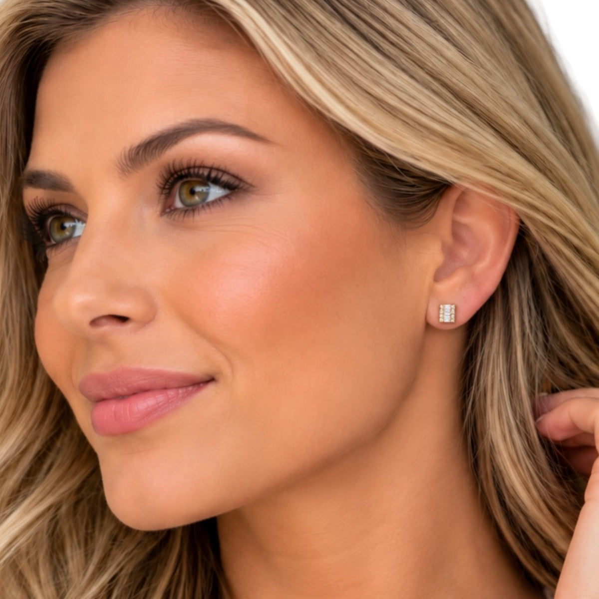 Forever In My Heart CZ Baguette Stud Earrings