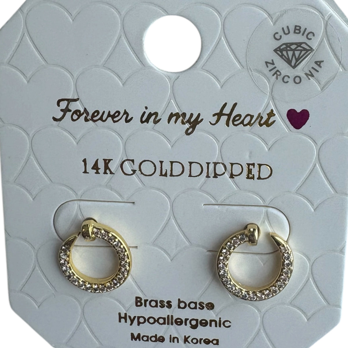 Forever In My Heart 14K Gold Dipped Open Circle Stud Earrings