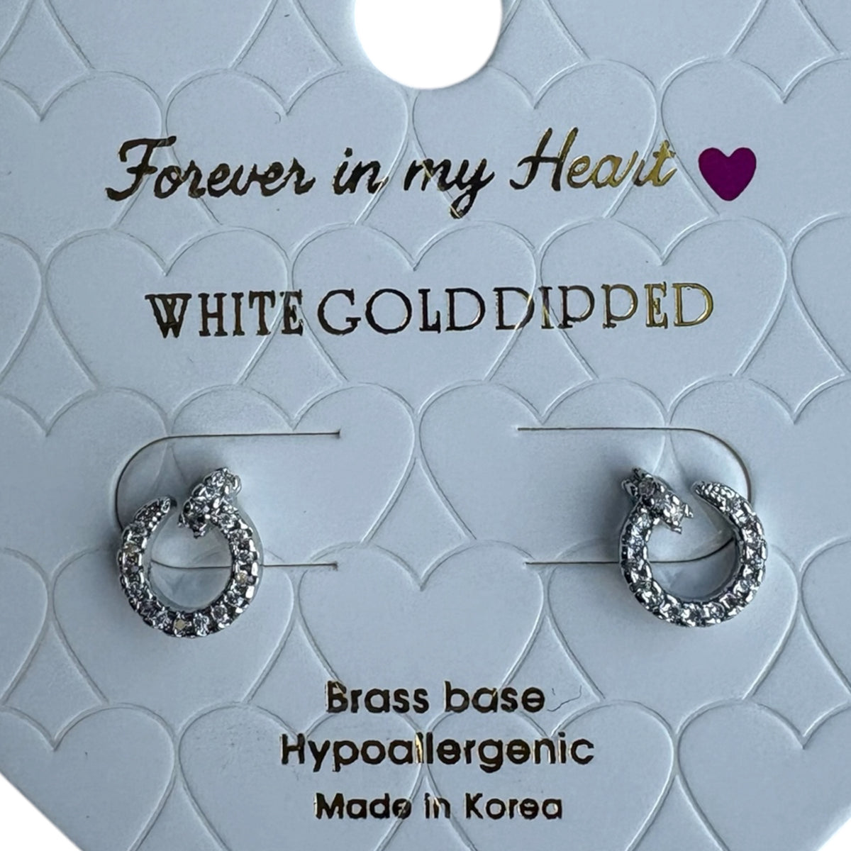 Forever In My Heart CZ Open Circle Stud Earrings